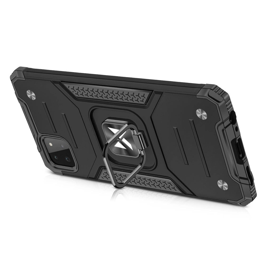 Wozinsky Ring Armor Case Kickstand Tough Rugged Cover for Samsung Galaxy A22 4G silver_3