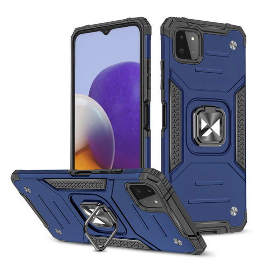 Wozinsky Ring Armor Case Kickstand Tough Rugged Cover for Samsung Galaxy A22 4G blue_0