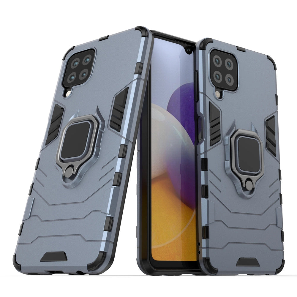 Ring Armor Case Kickstand Tough Rugged Cover for Samsung Galaxy A22 4G blue_1