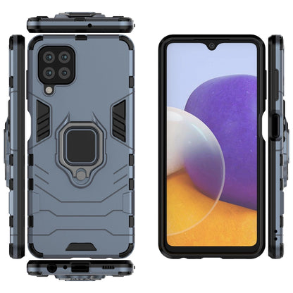 Ring Armor Case Kickstand Tough Rugged Cover for Samsung Galaxy A22 4G blue_3