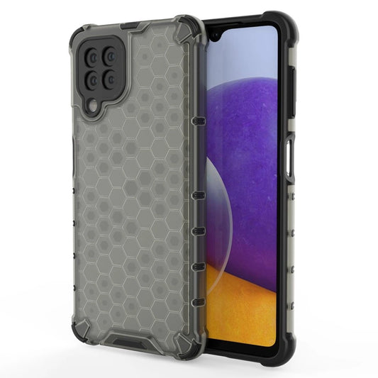 Honeycomb Case armor cover with TPU Bumper for Samsung Galaxy A22 4G black_0