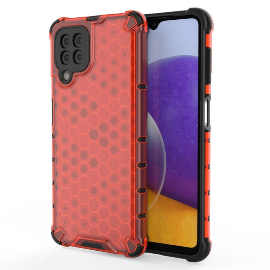 Honeycomb Case armor cover with TPU Bumper for Samsung Galaxy A22 4G red_0