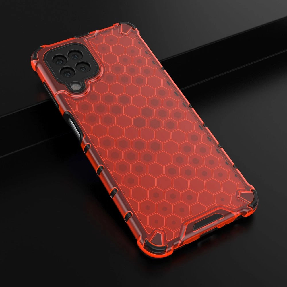 Honeycomb Case armor cover with TPU Bumper for Samsung Galaxy A22 4G red_13
