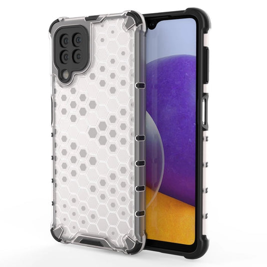 Honeycomb Case armor cover with TPU Bumper for Samsung Galaxy A22 4G transparent_0