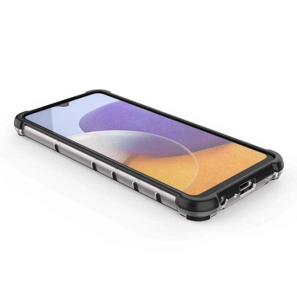 Honeycomb Case armor cover with TPU Bumper for Samsung Galaxy A22 4G transparent_11
