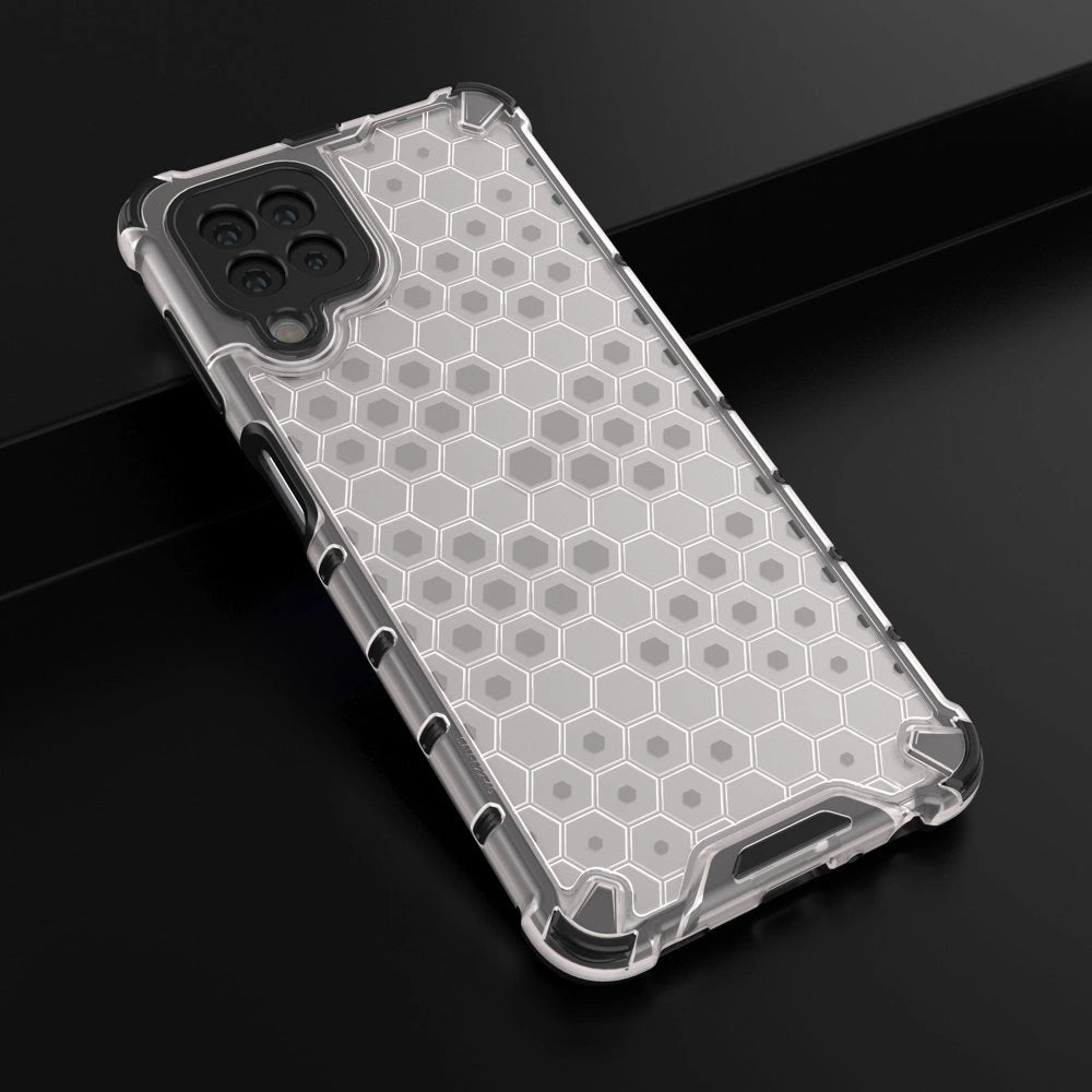 Honeycomb Case armor cover with TPU Bumper for Samsung Galaxy A22 4G transparent_13