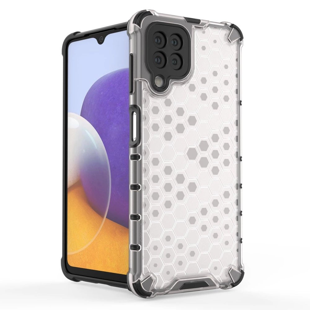 Honeycomb Case armor cover with TPU Bumper for Samsung Galaxy A22 4G transparent_2
