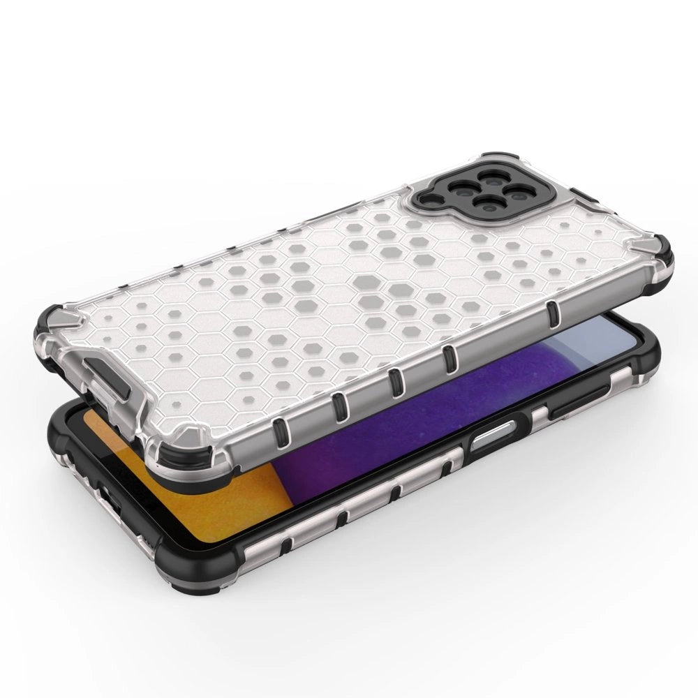 Honeycomb Case armor cover with TPU Bumper for Samsung Galaxy A22 4G transparent_3