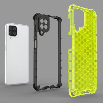 Honeycomb Case armor cover with TPU Bumper for Samsung Galaxy A22 4G transparent_5
