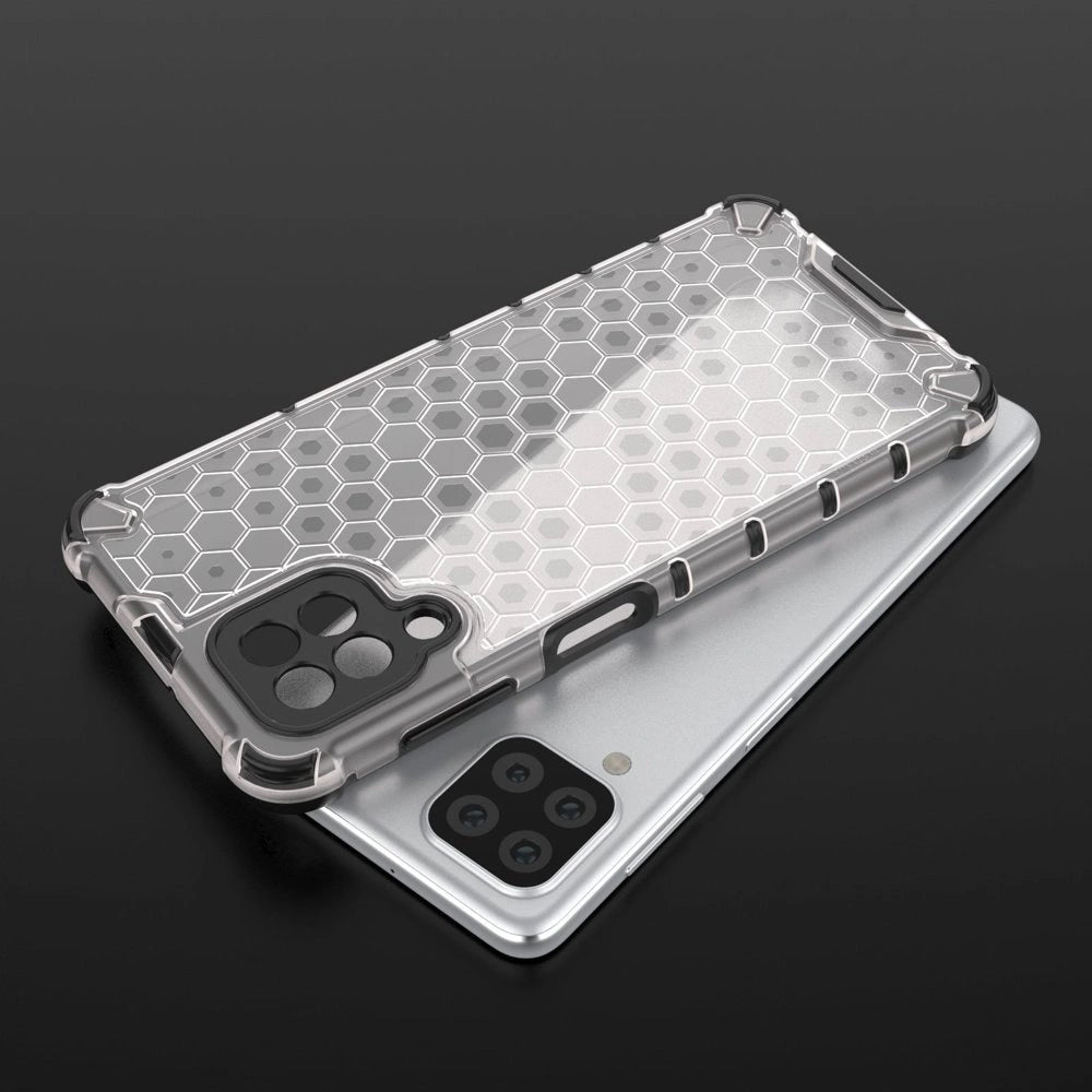 Honeycomb Case armor cover with TPU Bumper for Samsung Galaxy A22 4G transparent_8