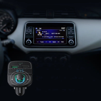 Ugreen FM Transmitter Bluetooth 5.0 MP3 car charger 3x USB TF micro SD 4.8 A black (CD229)_7