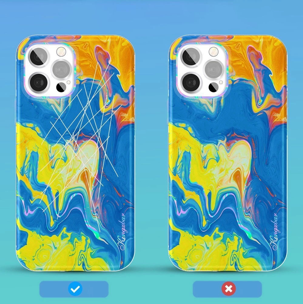 Kingxbar Watercolor Series color case for iPhone 12 Pro Max yellowblue_1
