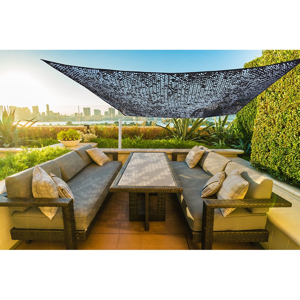 Toldo de camuflagem reversÃ­vel preto 3 x 4 m_0