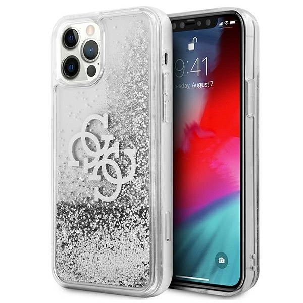 Guess GUHCP12LLG4GSI iPhone 12 Pro Max 6.7" silver/silver hardcase 4G Big Liquid Glitter_0