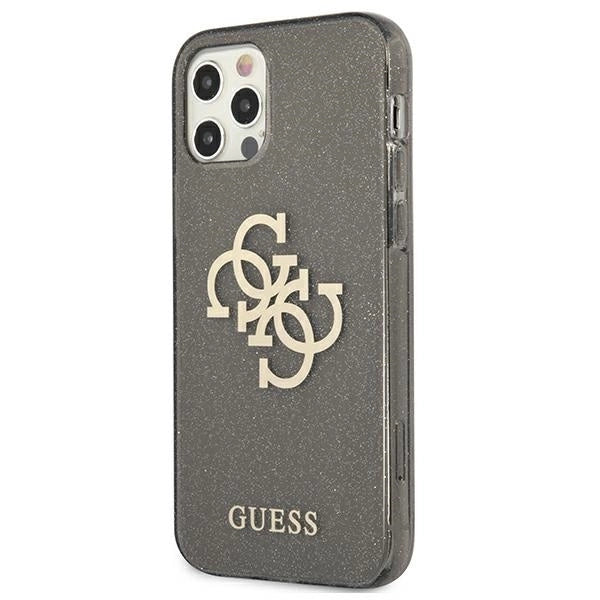 Guess GUHCP12LPCUGL4GBK iPhone 12 Pro Max 6.7" black/black hard case Glitter 4G Big Logo_1