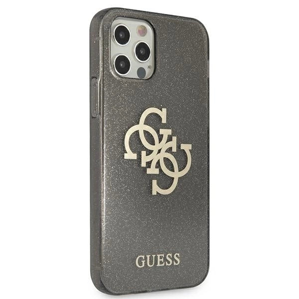 Guess GUHCP12LPCUGL4GBK iPhone 12 Pro Max 6.7" black/black hard case Glitter 4G Big Logo_3