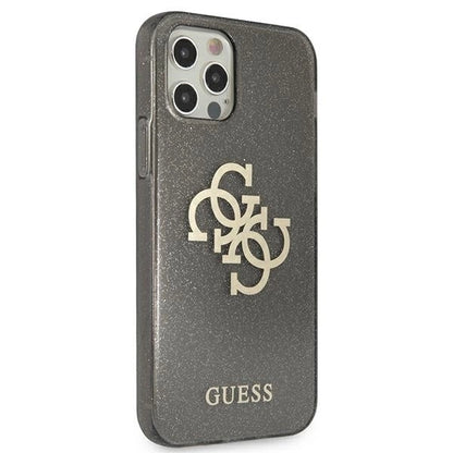 Guess GUHCP12LPCUGL4GBK iPhone 12 Pro Max 6.7" black/black hard case Glitter 4G Big Logo_3