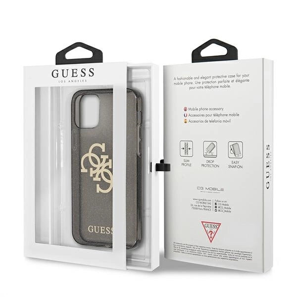 Guess GUHCP12LPCUGL4GBK iPhone 12 Pro Max 6.7" black/black hard case Glitter 4G Big Logo_7