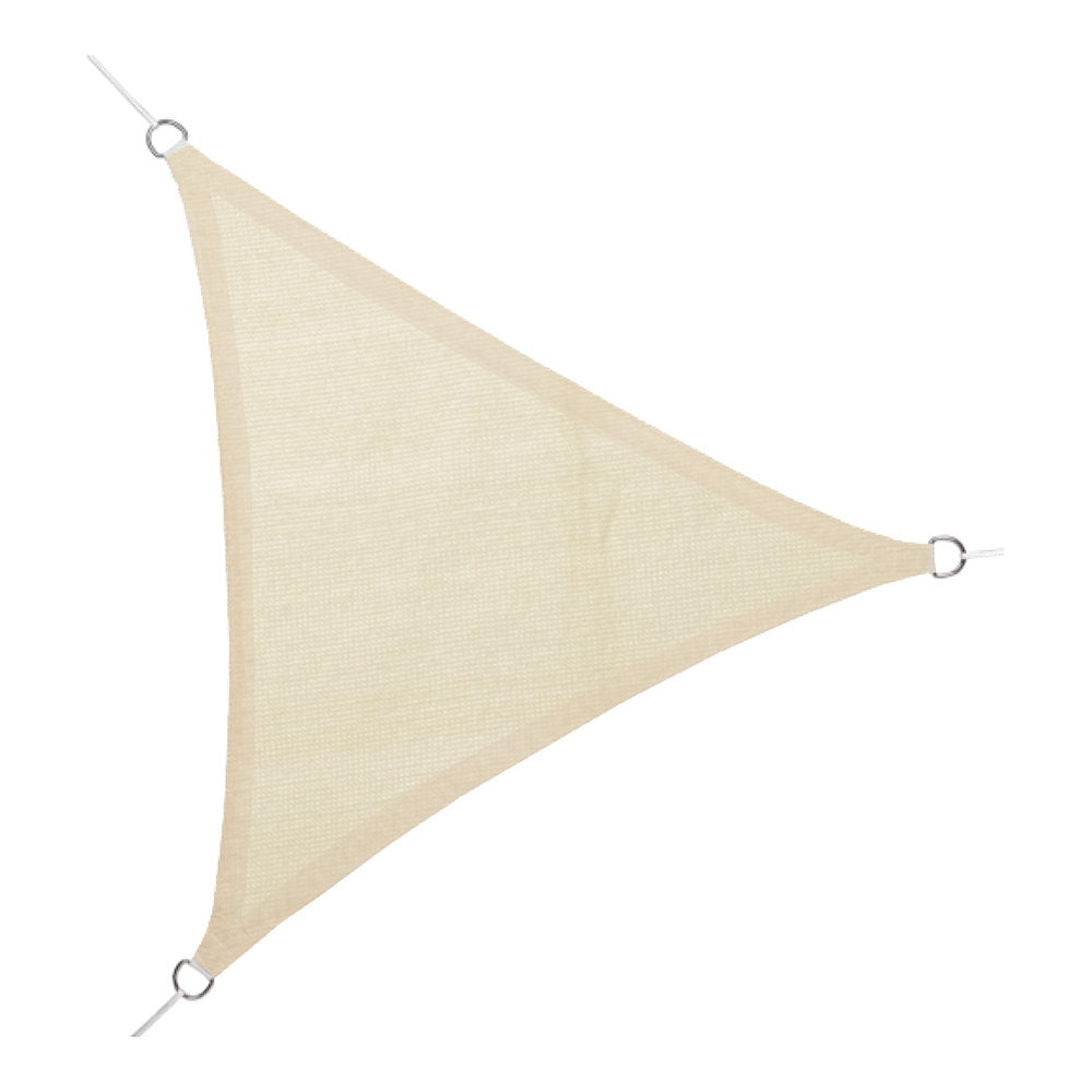 Toldo de vela triangular em hdpe bege 5 x 5 x 5 m_0