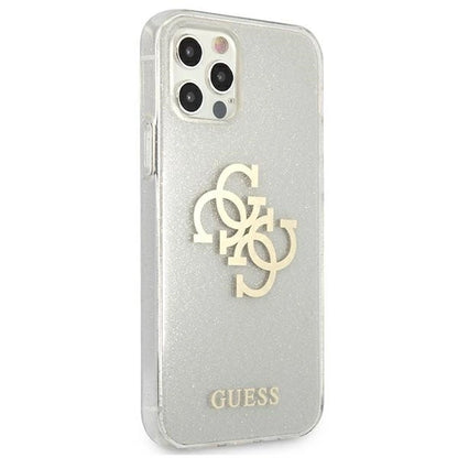 Guess GUHCP12LPCUGL4GTR iPhone 12 Pro Max 6.7&quot; transparent hard case Glitter 4G Big Logo_3