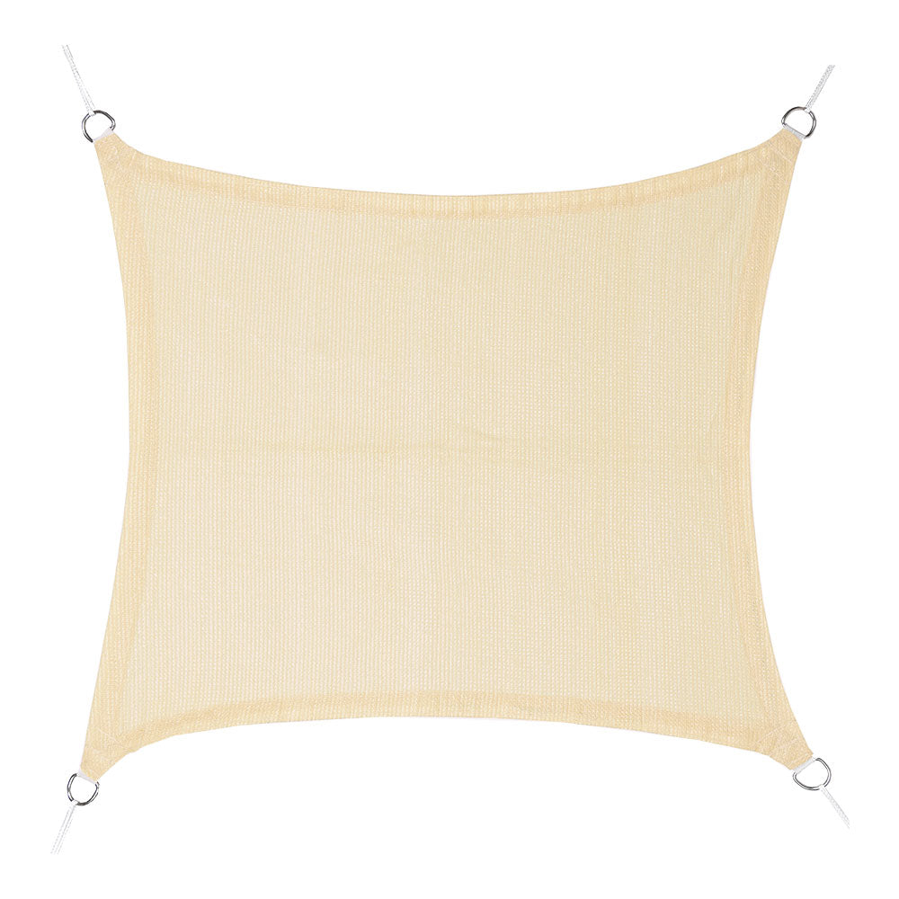 Toldo de vela quadrado bege 3,6 x 3,6 m_0