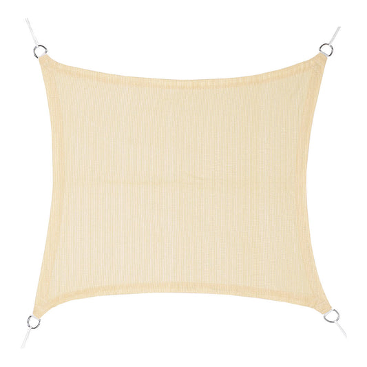 Toldo de vela quadrado bege 5 x 5 m_0