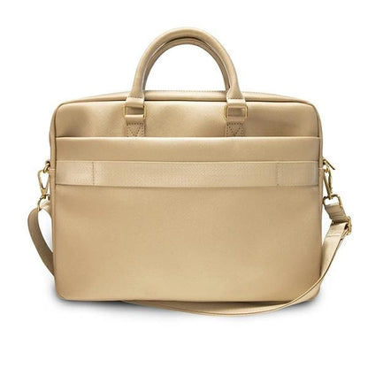 Guess Saffiano Script 16&quot; Laptop Bag - Gold_5