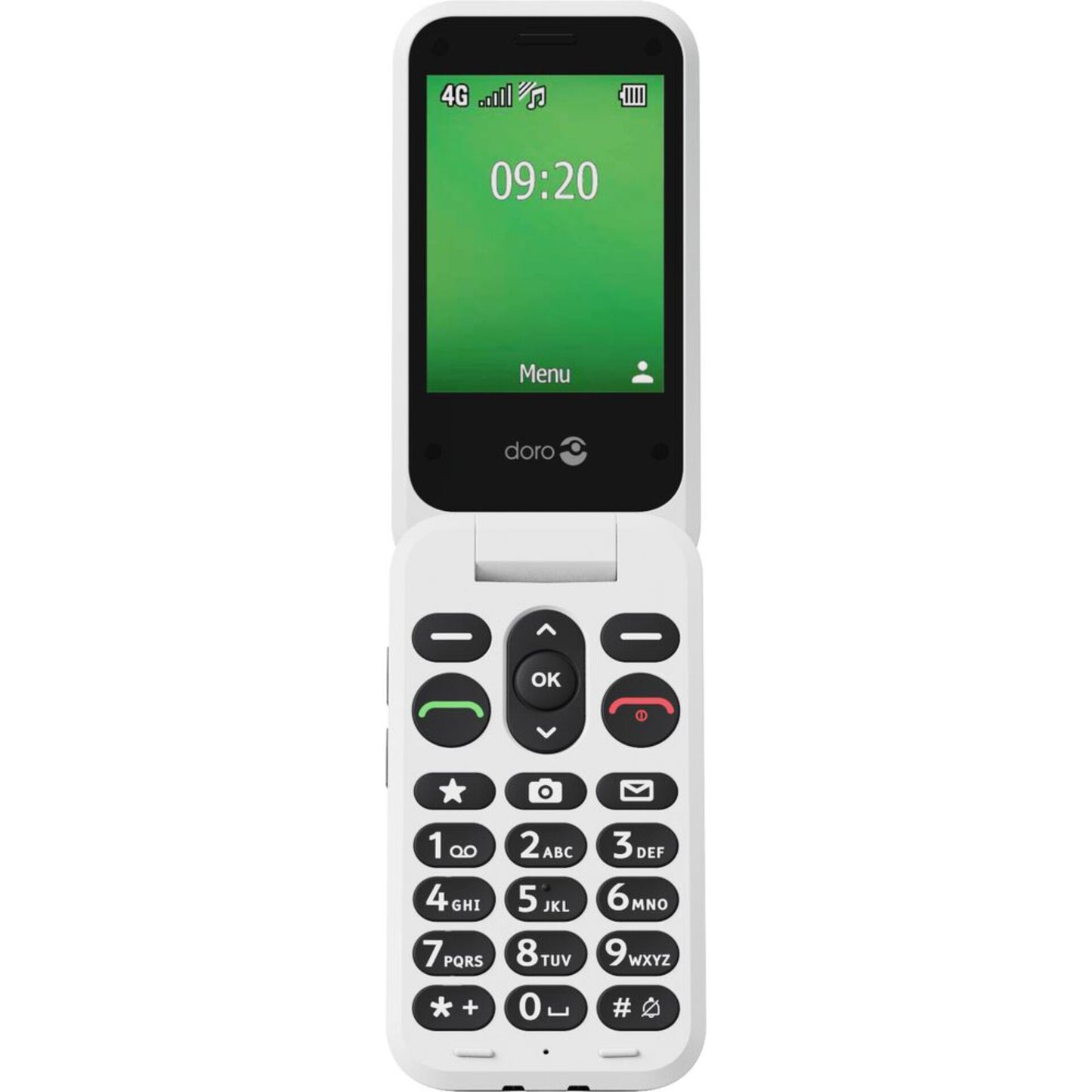 Telemóvel Doro Leva E22 4G Flip Preto e Branco