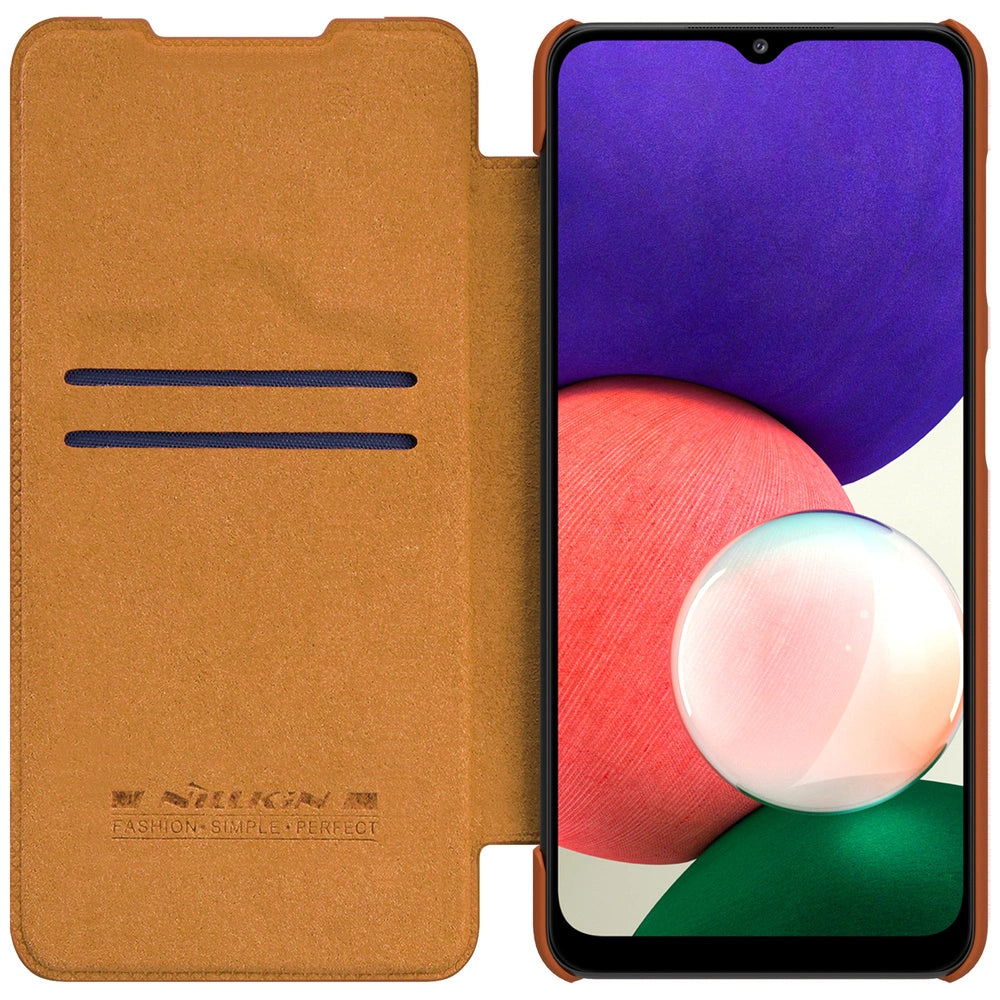 Nillkin Qin leather holster case for Samsung Galaxy A22 4G brown_3