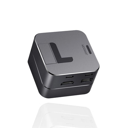 Joyroom HUB S-H121 USB-C - USB-A 3.0 / RJ45 / HDMI / USB-C / Thunderbolt cradle for MacBook Pro - gray_0