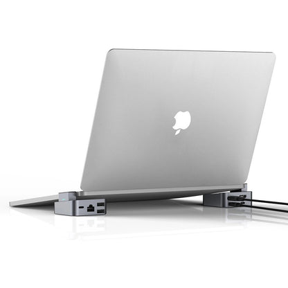 Joyroom HUB S-H121 USB-C - USB-A 3.0 / RJ45 / HDMI / USB-C / Thunderbolt cradle for MacBook Pro - gray_2