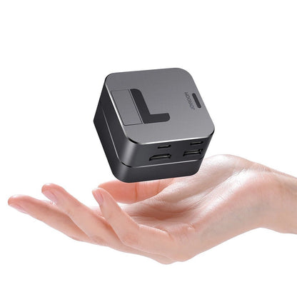 Joyroom HUB S-H121 USB-C - USB-A 3.0 / RJ45 / HDMI / USB-C / Thunderbolt cradle for MacBook Pro - gray_1