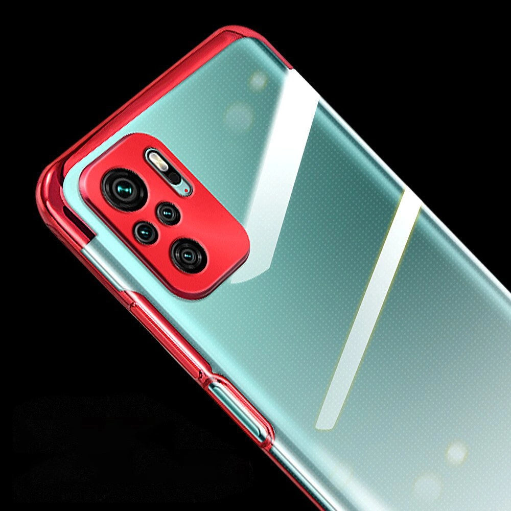Clear Color Case Gel TPU Electroplating frame Cover for Xiaomi Redmi Note 10 5G / Poco M3 Pro black_1