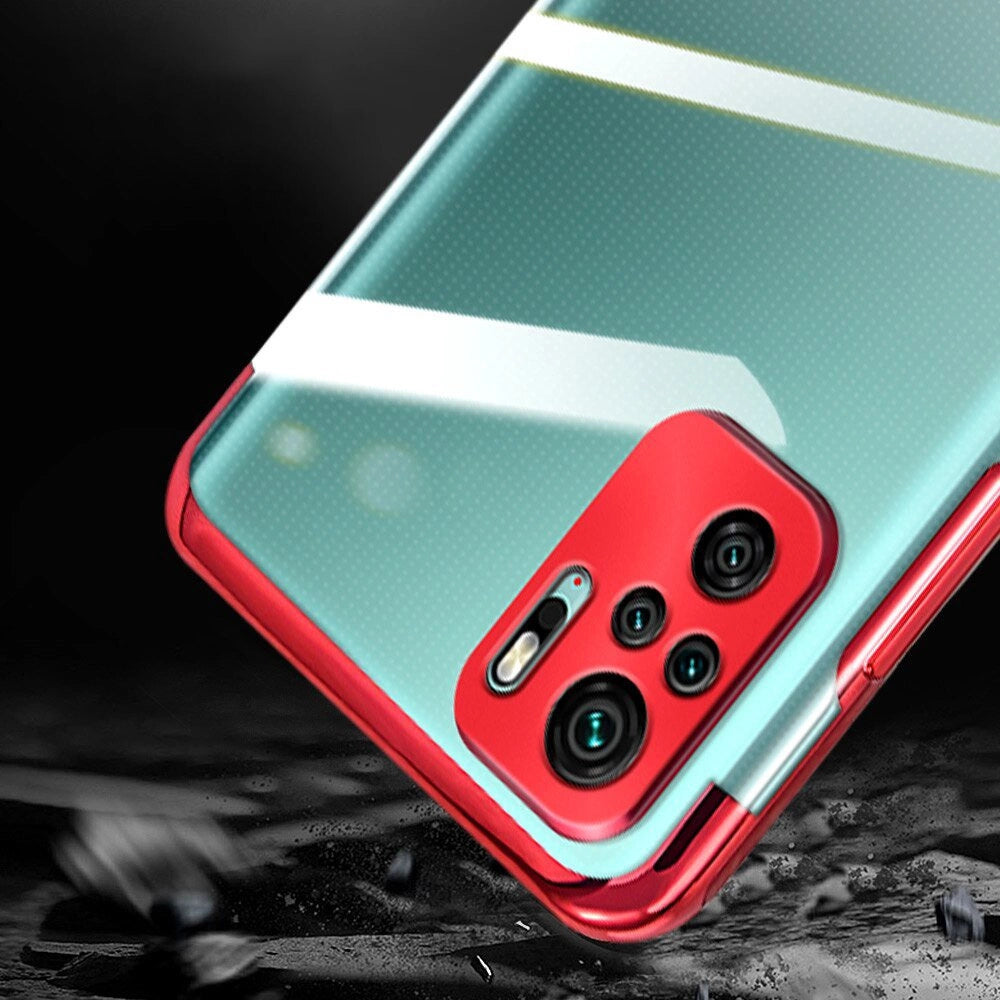 Clear Color Case Gel TPU Electroplating frame Cover for Xiaomi Redmi Note 10 5G / Poco M3 Pro black_3