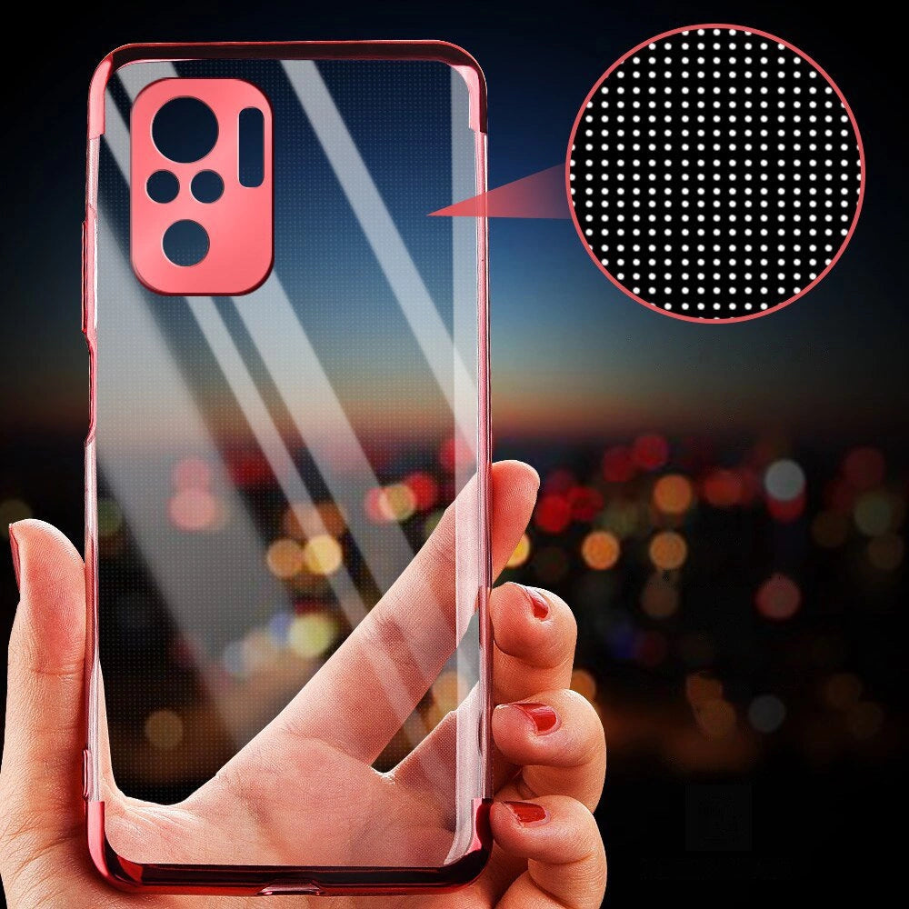 Clear Color Case Gel TPU Electroplating frame Cover for Xiaomi Redmi Note 10 5G / Poco M3 Pro black_4