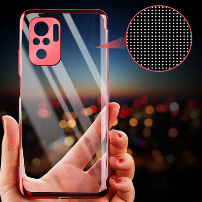 Clear Color Case Gel TPU Electroplating frame Cover for Xiaomi Redmi Note 10 5G / Poco M3 Pro black_4