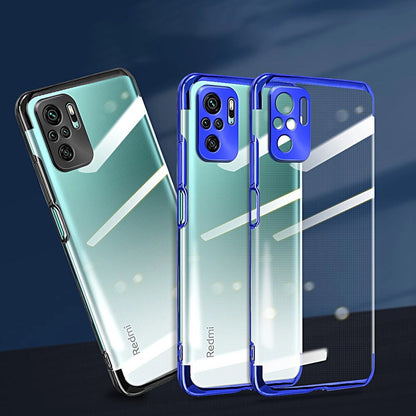 Clear Color Case Gel TPU Electroplating frame Cover for Xiaomi Redmi Note 10 5G / Poco M3 Pro black_7