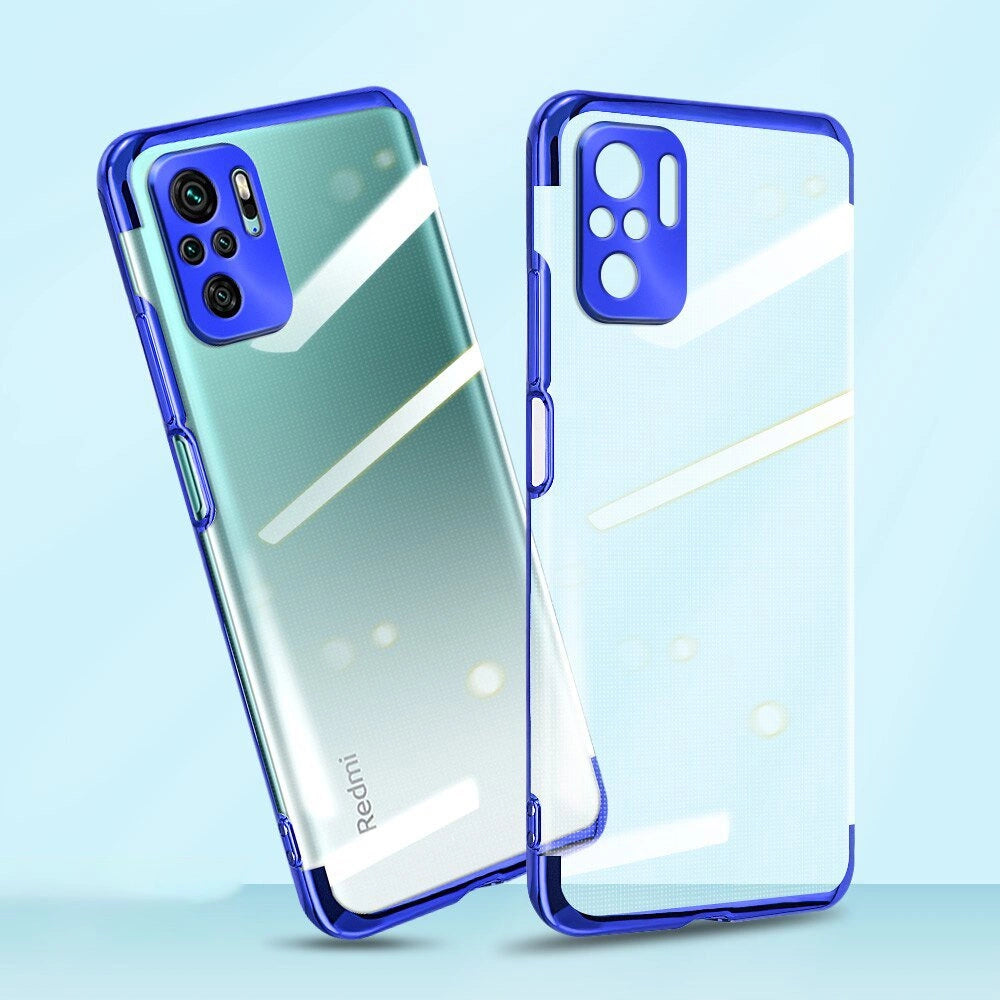 Clear Color Case Gel TPU Electroplating frame Cover for Xiaomi Redmi Note 10 5G / Poco M3 Pro black_8