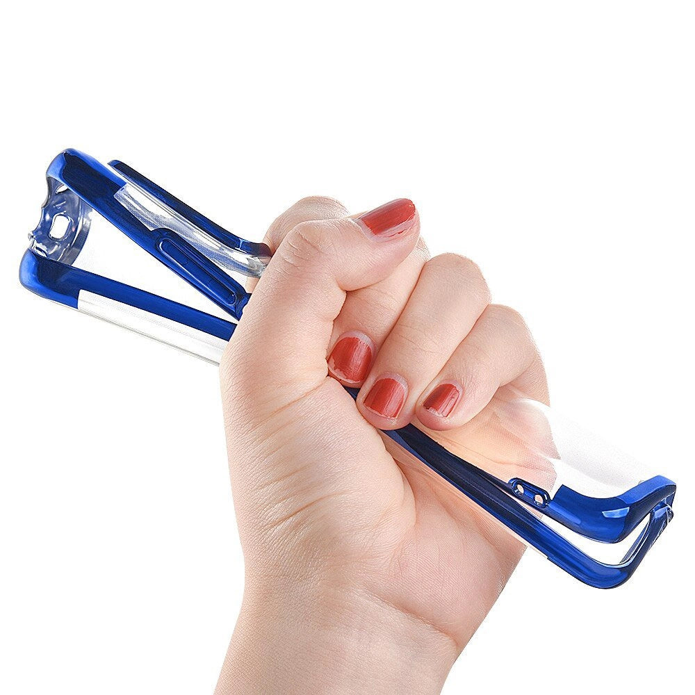 Clear Color Case Gel TPU Electroplating frame Cover for Xiaomi Redmi Note 10 5G / Poco M3 Pro blue_9