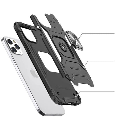 Wozinsky Ring Armor Case Kickstand Tough Rugged Cover for iPhone 13 mini silver_2