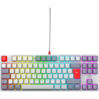 Teclado Gaming CHERRY XTRFY K4V2 TKL MX2A Red RGB Layout DE Cinza