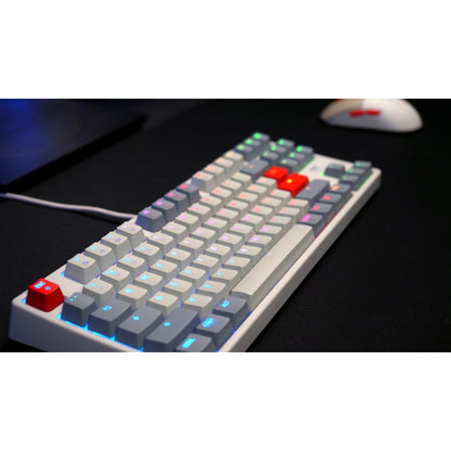 Teclado Gaming CHERRY XTRFY K4V2 TKL MX2A Red RGB Layout DE Cinza