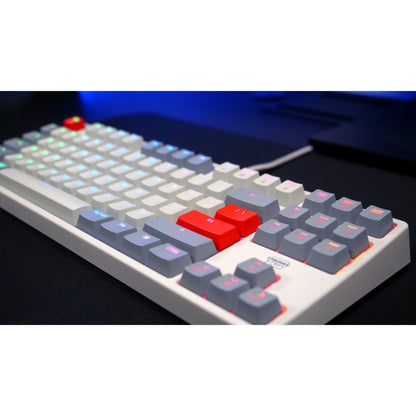 Teclado Gaming CHERRY XTRFY K4V2 TKL MX2A Red RGB Layout DE Cinza