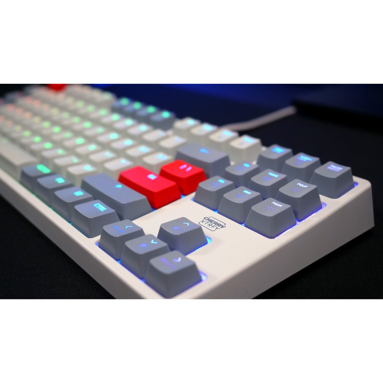 Teclado Gaming CHERRY XTRFY K4V2 TKL MX2A Red RGB Layout DE Cinza