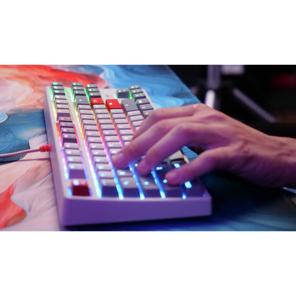 Teclado Gaming CHERRY XTRFY K4V2 TKL MX2A Red RGB Layout DE Cinza