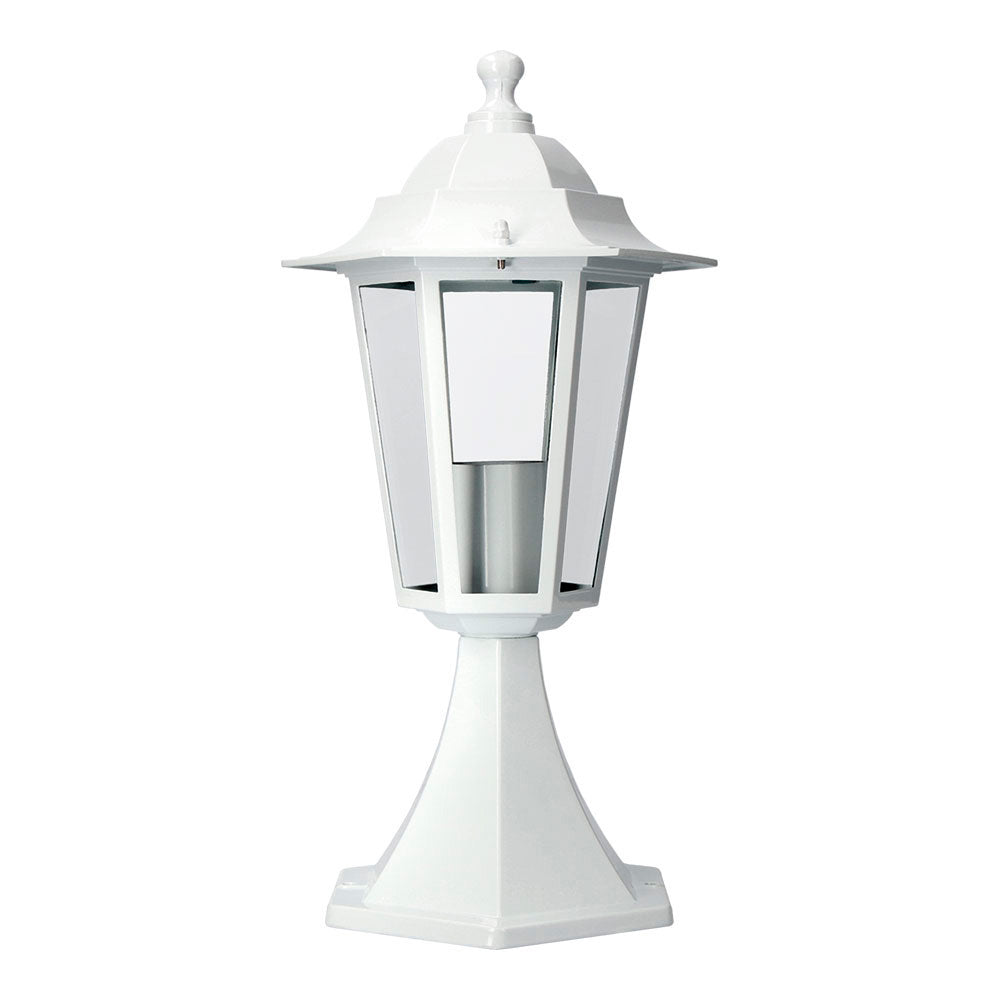 Candeeiro para muro em alumÃ­nio ip44 e27 60w cor branco Ã¸19,5x37,5cm modelo zurich_0