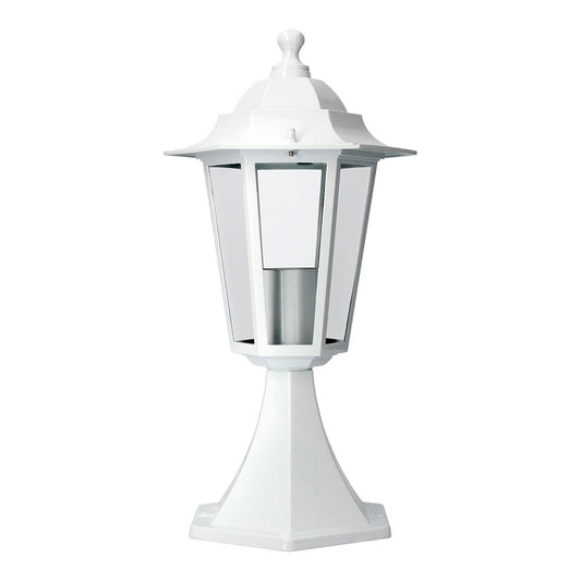 Candeeiro para muro em alumÃ­nio ip44 e27 60w cor branco Ã¸19,5x37,5cm modelo zurich_0