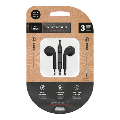 Auriculares Intrauditivos Tech One Tech earTECH TEC1002/ con Micrófono/ Jack 3.5/ Negros_0