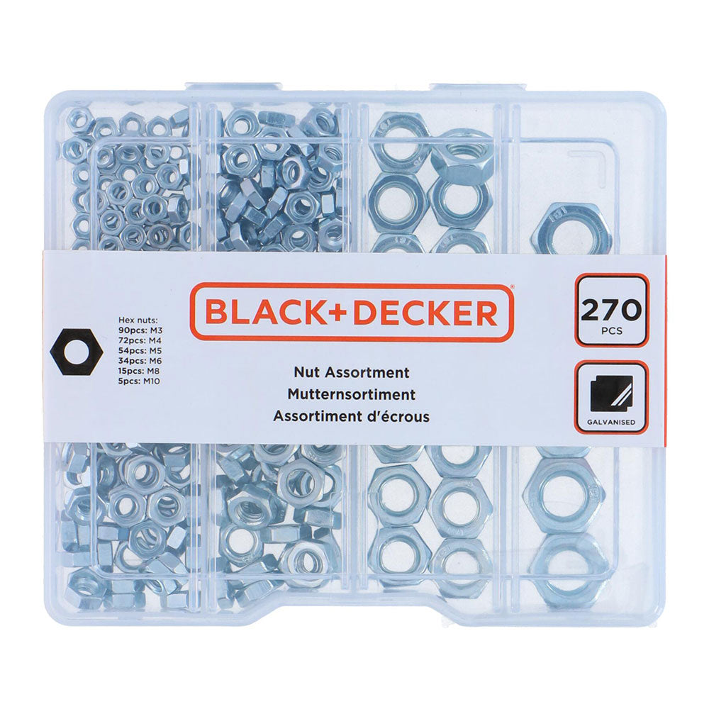 Sortido de porcas 270 peÃ§as black+decker_0