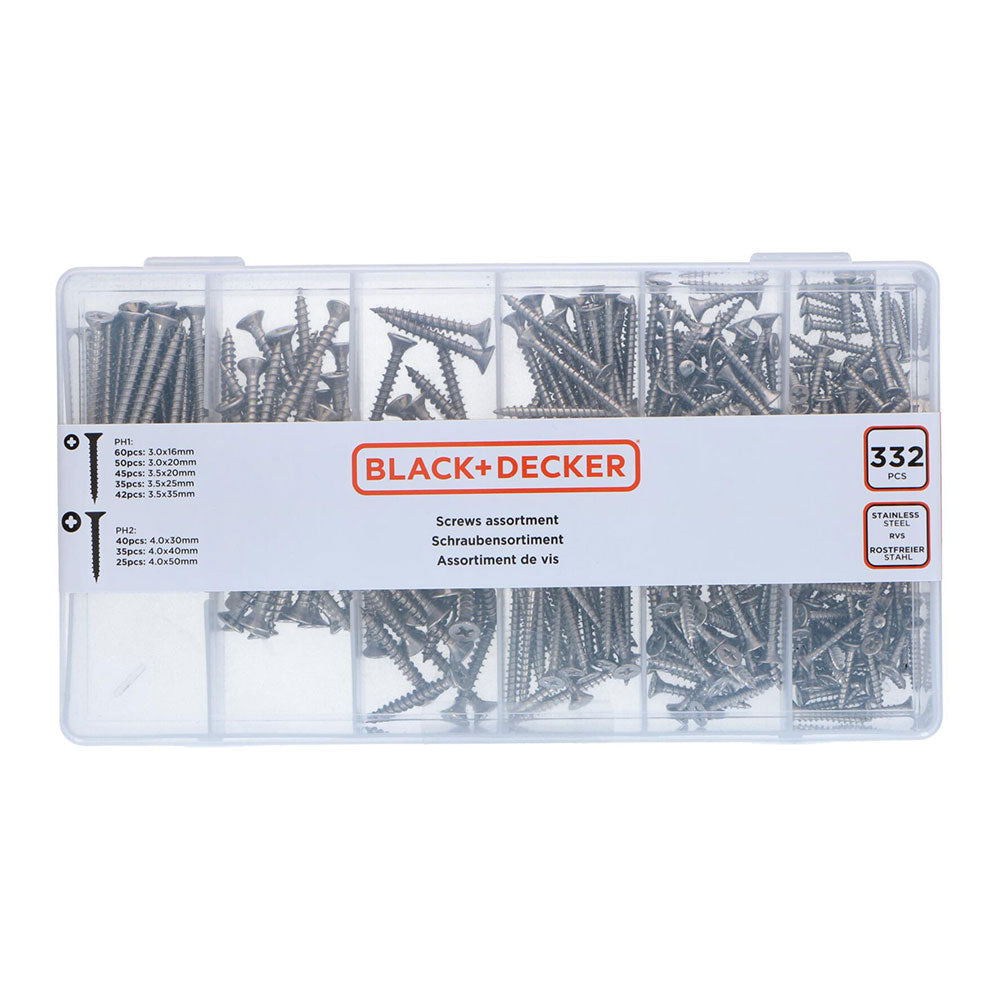 Sortido de parafusos para madeira cabeÃ§a ph black+decker_0